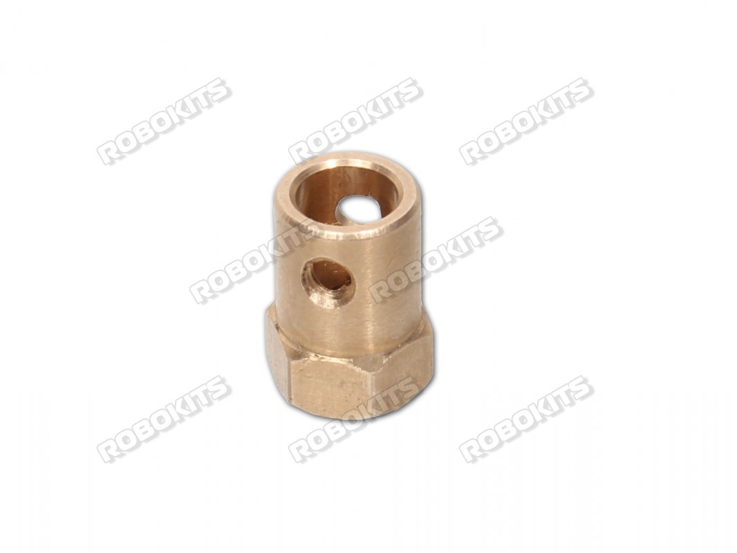 Hex Brass Coupling for Wheels 8mm Dia