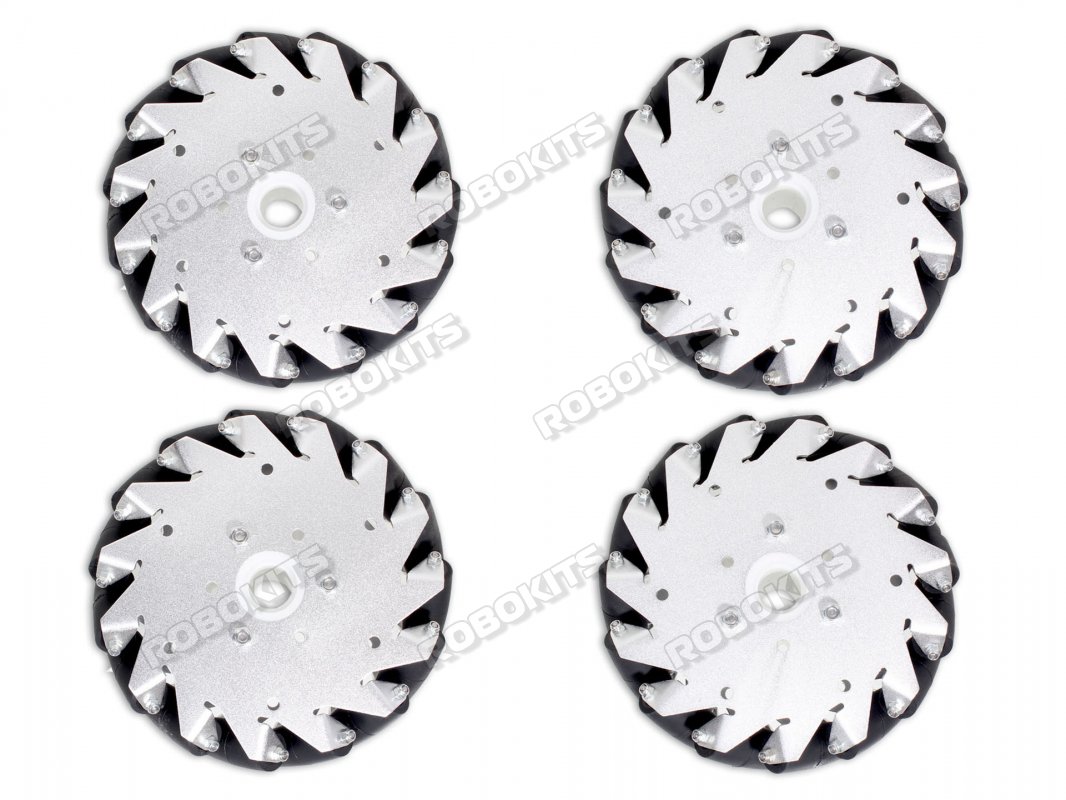152mm Mecanum Wheel Set (2x Left, 2x Right) Basic - Bush type rollers