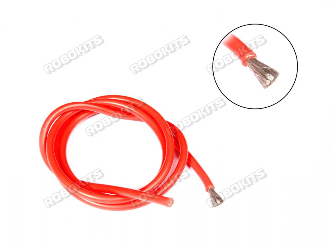 High Temperature Super Flexible Grade Silicone Wire 10AWG (1 meter Red)