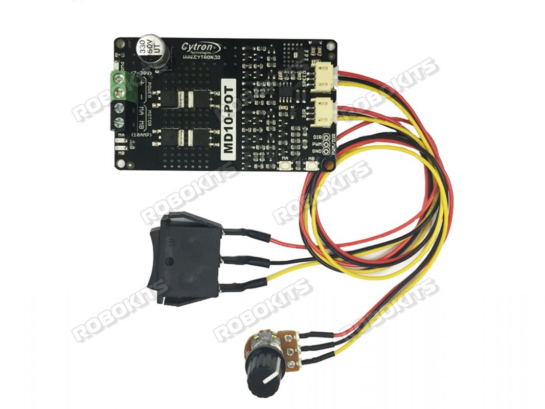Cytron Potentiometer & Switch Control DC Motor Driver 7V-30V 10Amp -MD10-POT (Original)