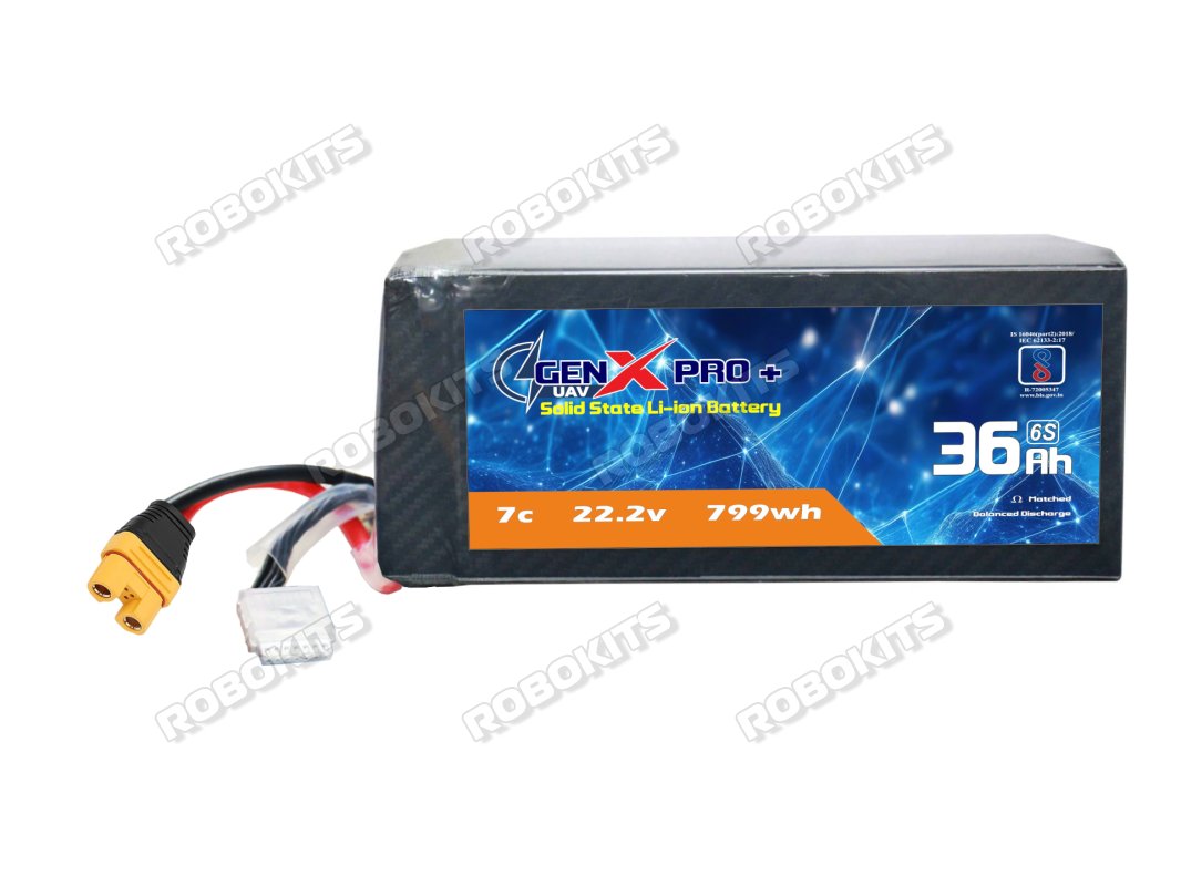 GenX Pro+ Solid State 22.2V 6S 36000mah 7C Premium Lithium Ion Solid State Rechargeable Battery 350wh/kg