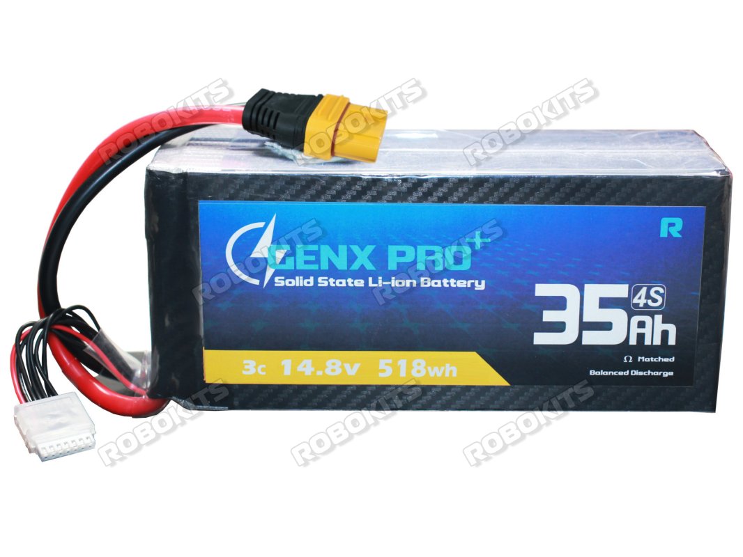 GenX Pro+ Solid State High Energy Density 14.8V 4S 35000mAh 3C / 5C Premium Li-ion Battery 320Wh/kg