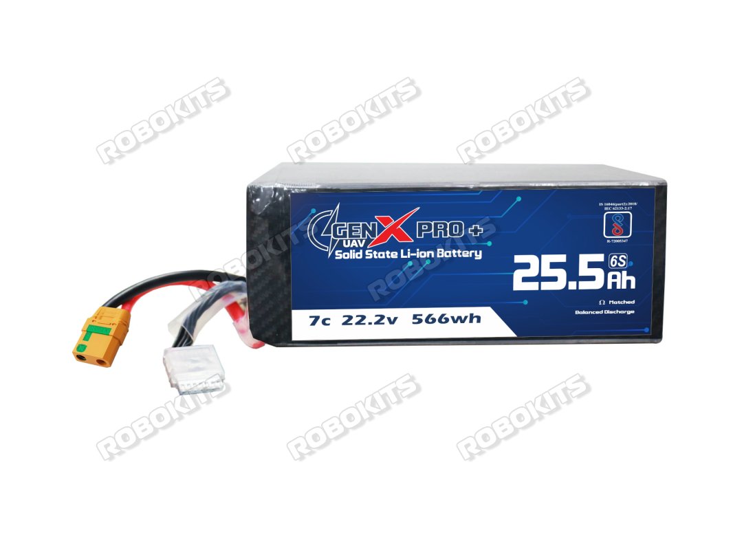 GenX Pro+ Solid State 22.2V 6S 25500mah 7C Premium Lithium Ion Solid State Rechargeable Battery 400wh/kg