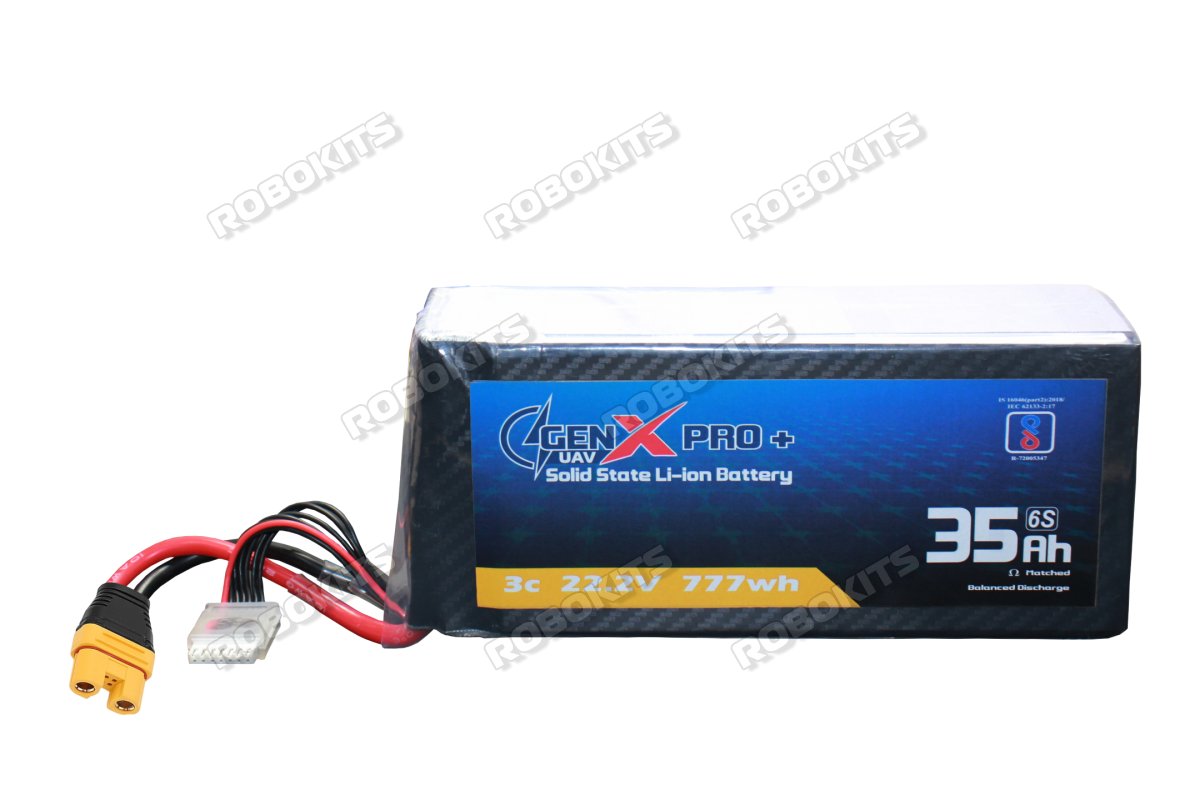 GenX Pro+ Solid State High Energy Density 22.2V 6S 35000mah 3C/5C Premium Li-ion Battery 320Wh/kg
