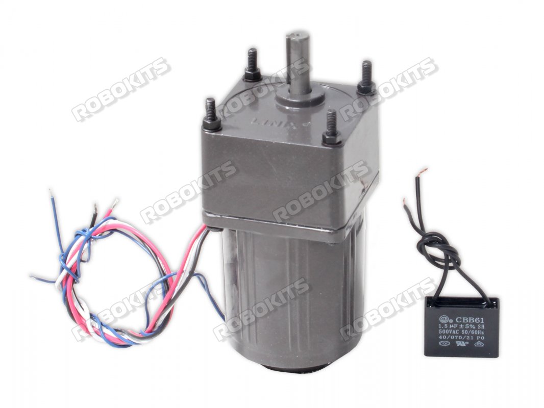 AC Geared Motor 38RPM 15W 33Kg-cm Torque with Tachometer