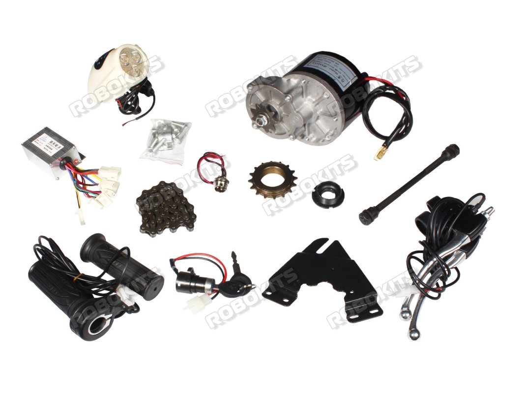 E-BIKE 24V 250W 300RPM DC GEARED MOTOR MY1016Z WITH COMPATIBLE E-BIKE CONTROLLER AND ACCESSORIES KIT