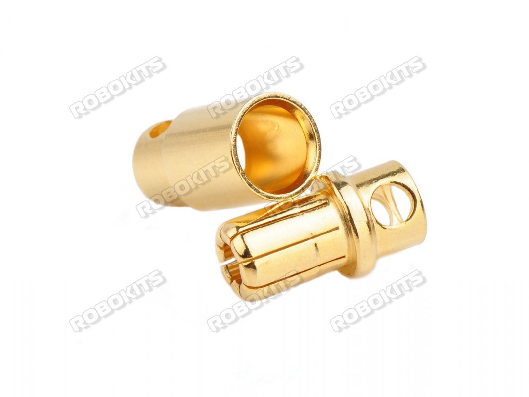 8MM Gold Plated Bullet Connector Male / Female Pair