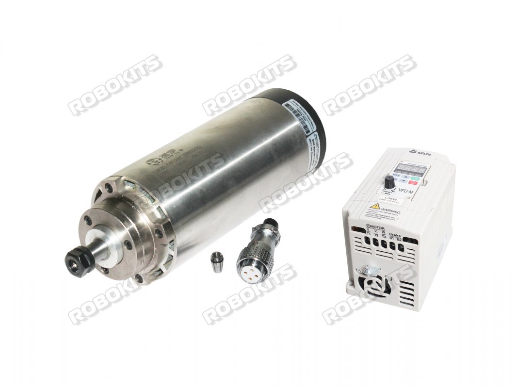 CNC Spindle 1.5Kw ER11 Air Cooled 80mm With Delta VFD 400Hz