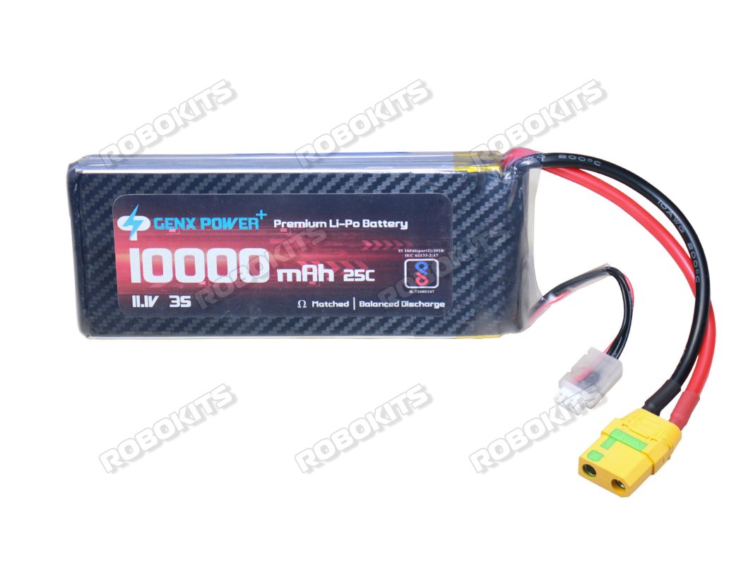 GenX 11.1V 3S 10000mAh 25C / 50C Premium Lipo Lithium Polymer Battery with XT-90 Connector