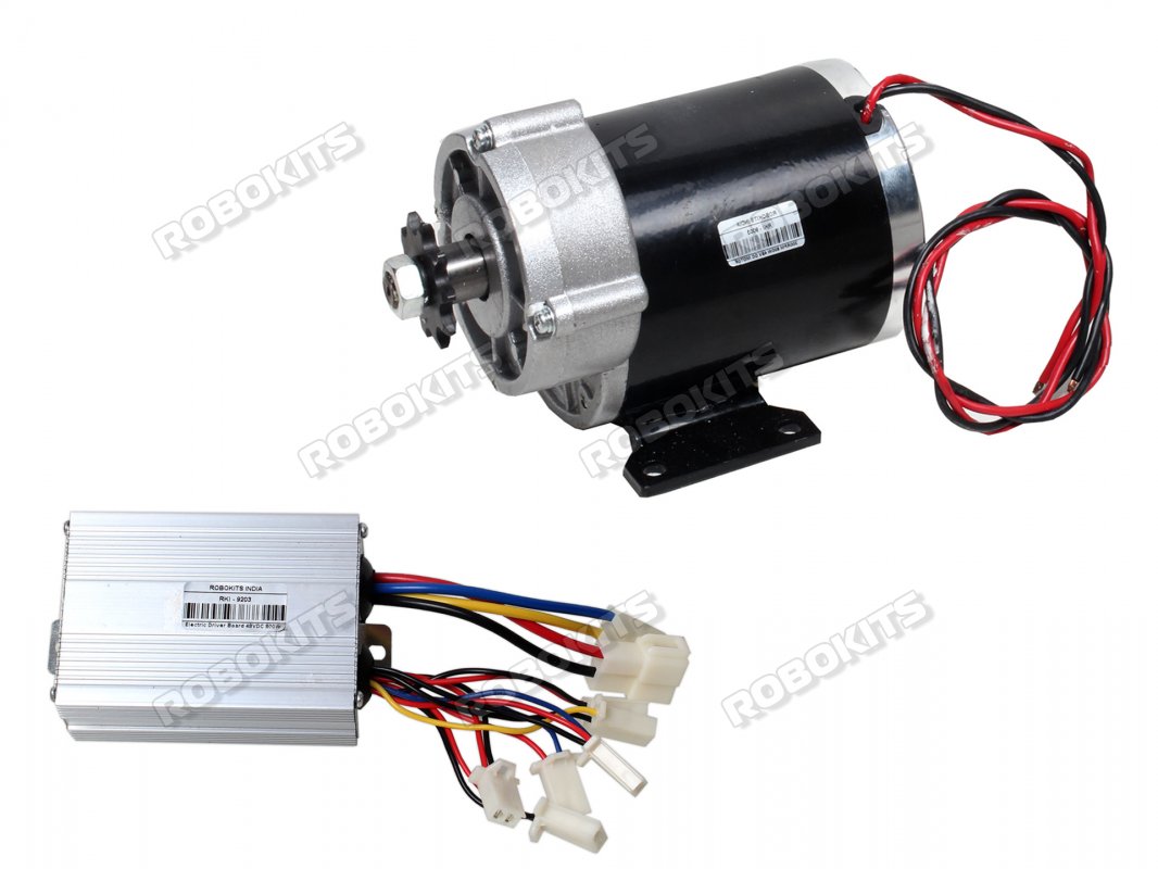 E-Bike DC Geared Motor 48V 300RPM 600W with Controller