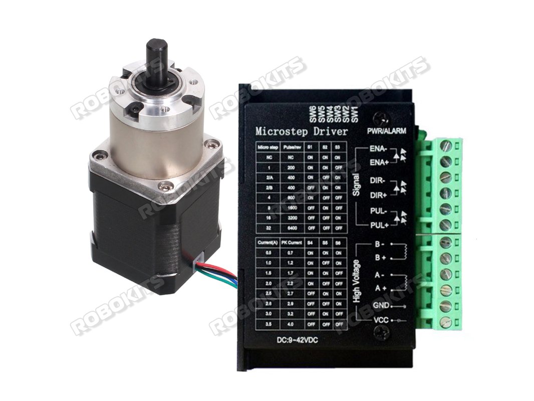 NEMA17 PLANETARY GEARED STEPPER MOTOR 60KGCM WITH TB6600 DRIVER