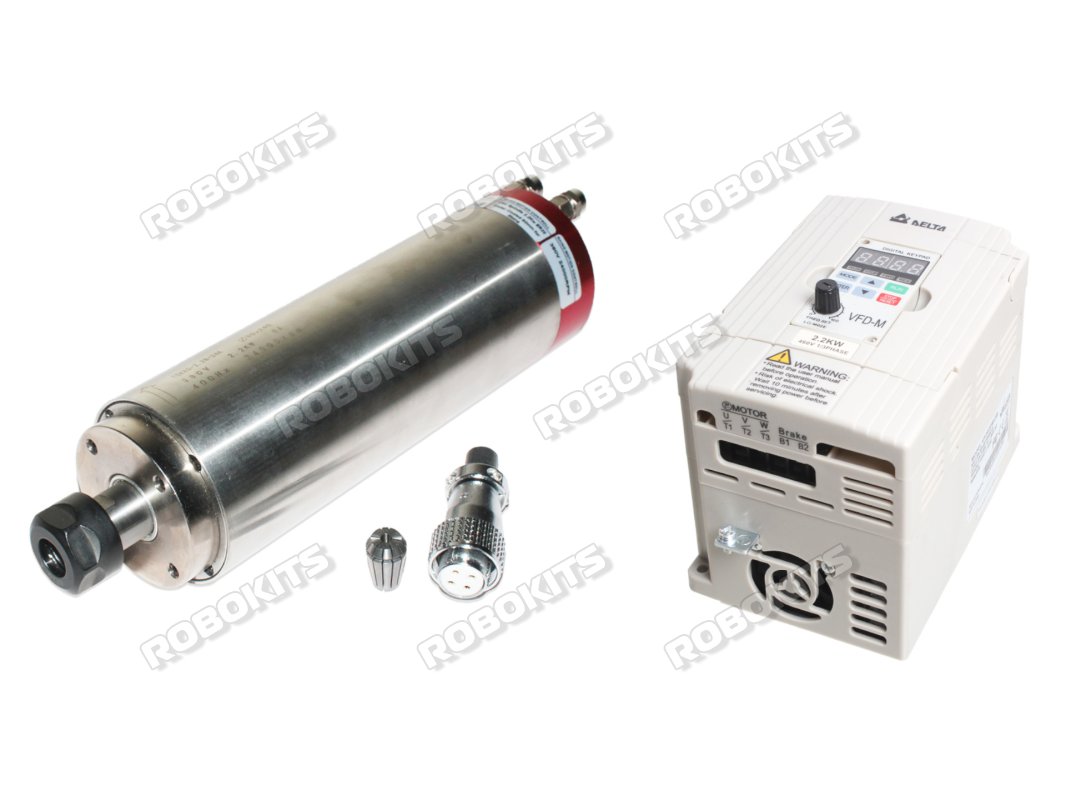 CNC Spindle 2.2kW ER20 Water Cooled with Delta VFD 2.2kw Single Phase