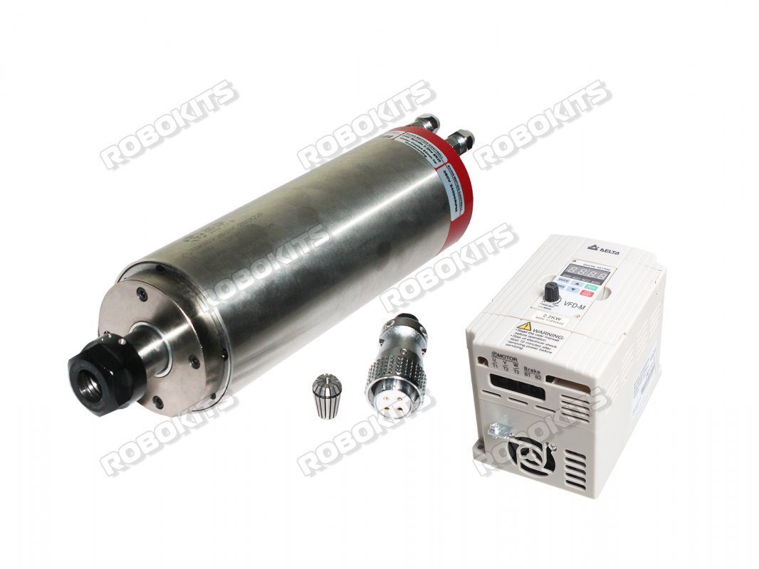 CNC Spindle ER20 Water Cooled 2.2kW For Wood With VFD