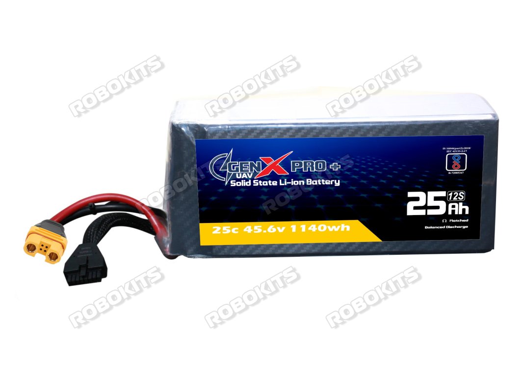 GenX Pro+ Solid State HV 45.6V 12S 25000mah 25C Premium Lithium Ion Solid State Rechargeable Battery for Agriculture