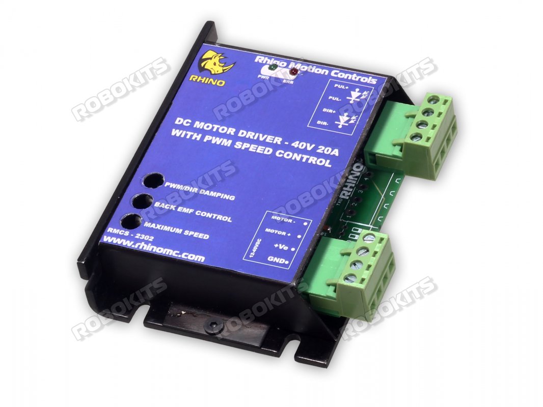 Rhino DC Motor Driver 40V 20A W/T PWM Speed Control