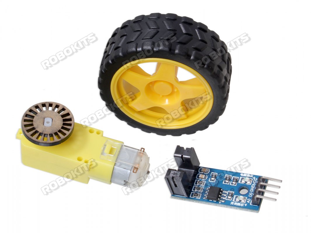 BO motor + Wheel + Encoder Disc + Encoder sensor Combo BO motor + Wheel ...
