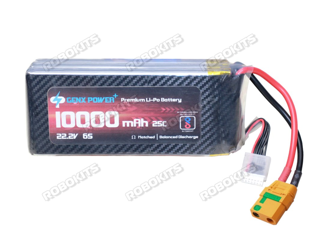 GenX 22.2V 6S 10000mAh 25C / 50C Premium Lipo Battery with XT-90 Connector