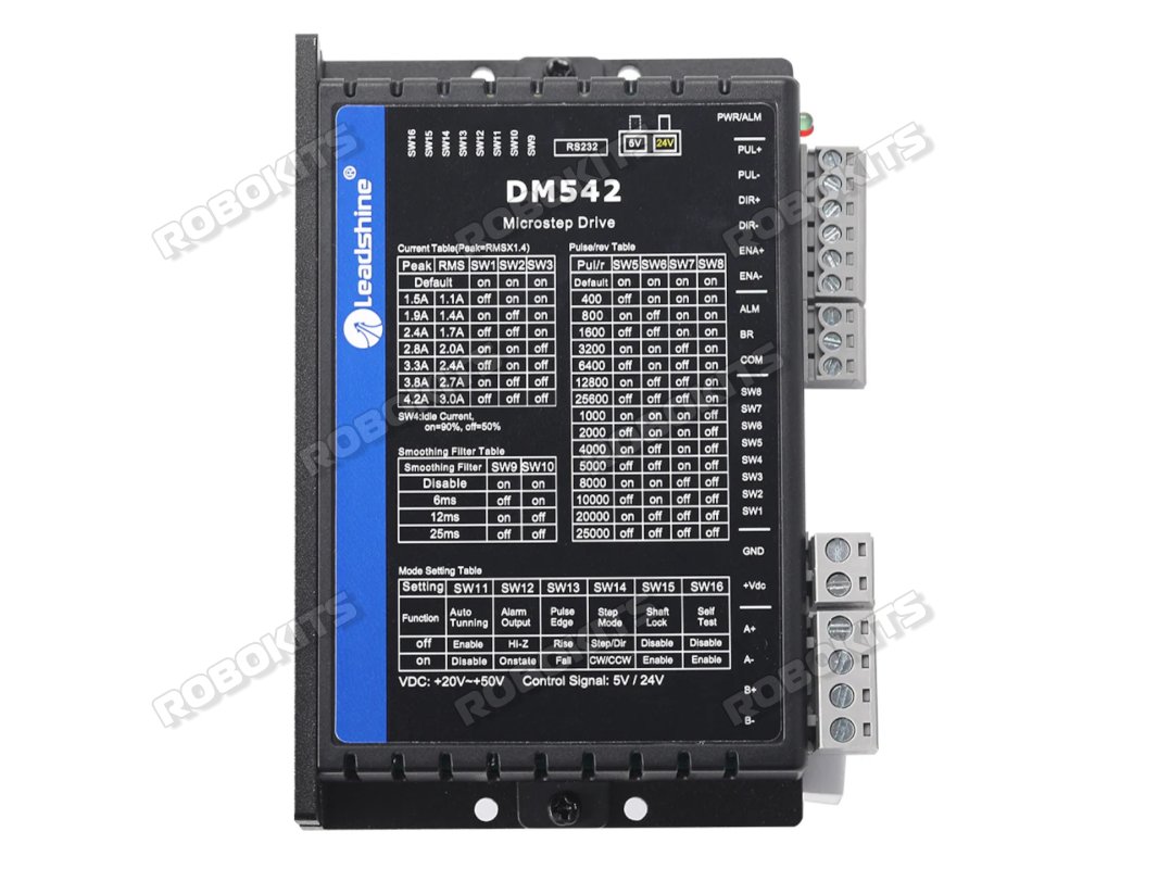 DM542 V3 Digital Microstepping Stepper Driver 4.2A 18-50V DC Leadshine Original