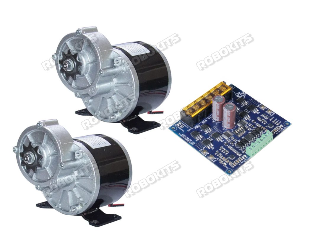 E-BIKE DC MOTOR MY1016Z2 24V 300RPM 250W with Rhino MDD20Amp Dual Driver (2 Channels)