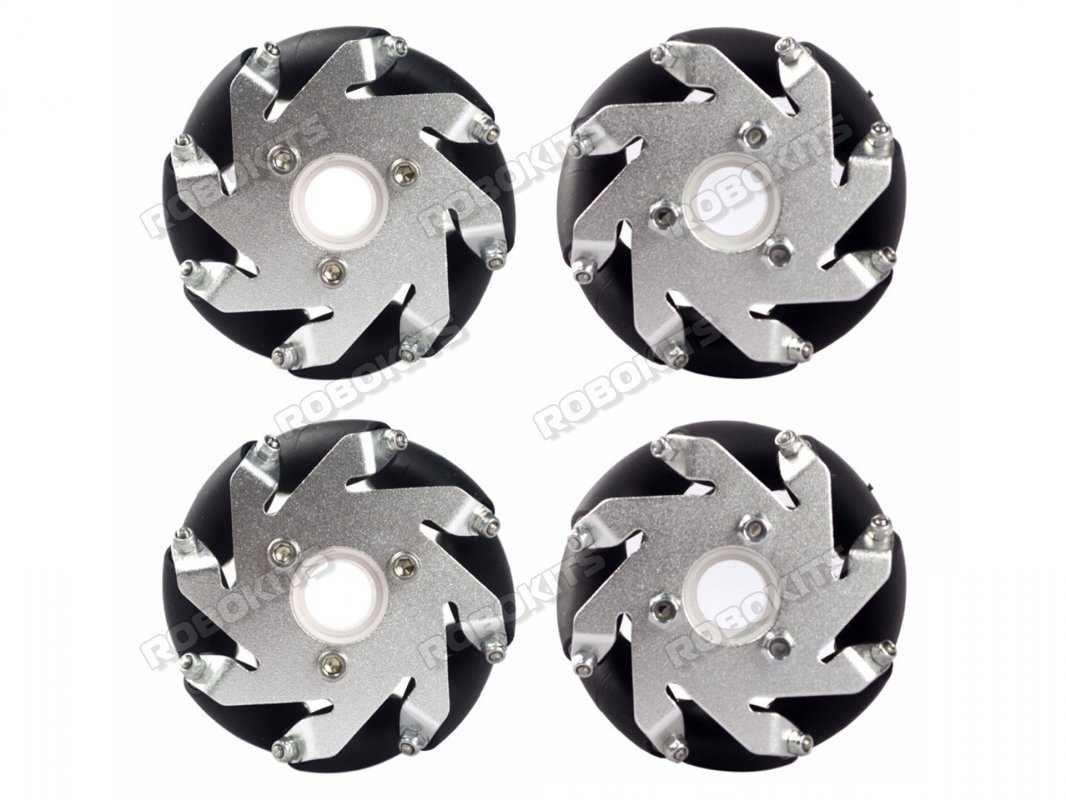 60mm Mecanum Wheel Set (2x Left, 2x Right) Basic - Bush type rollers