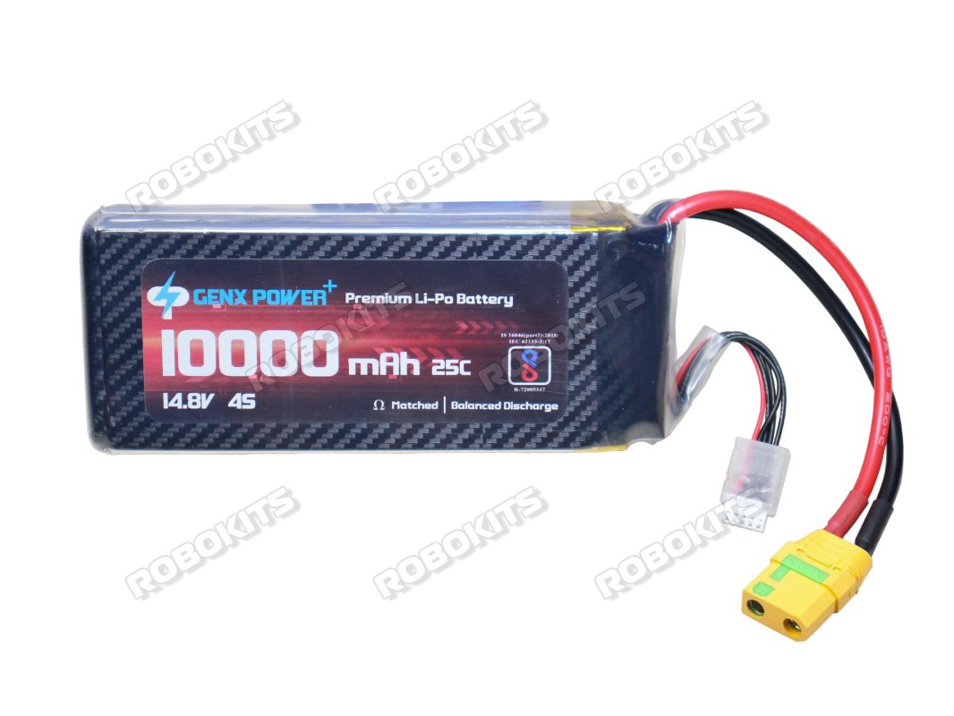 GenX 14.8V 4S 10000mAh 25C / 50C Premium Lipo Lithium Polymer Battery with XT90S Connector