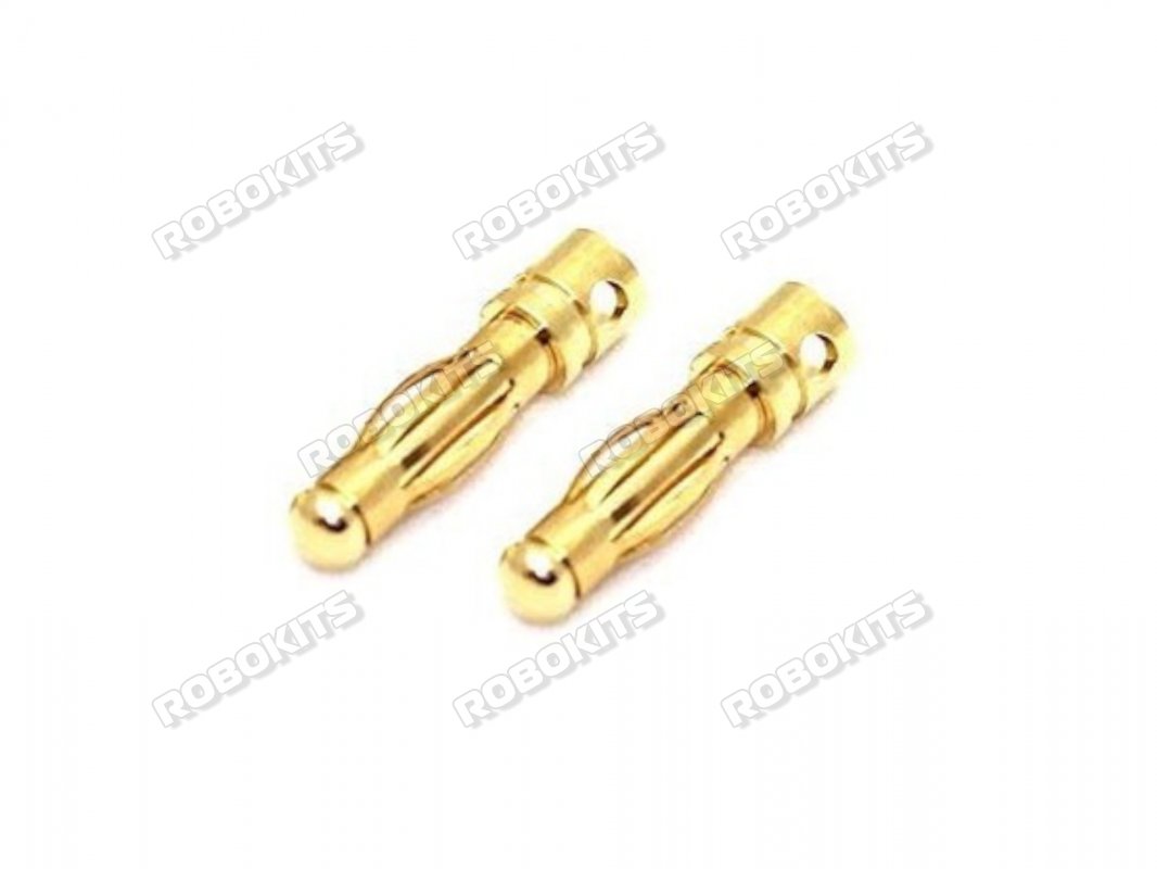 Gold Plated 3.5 mm Bullet Connector - Male MOQ 2pcs