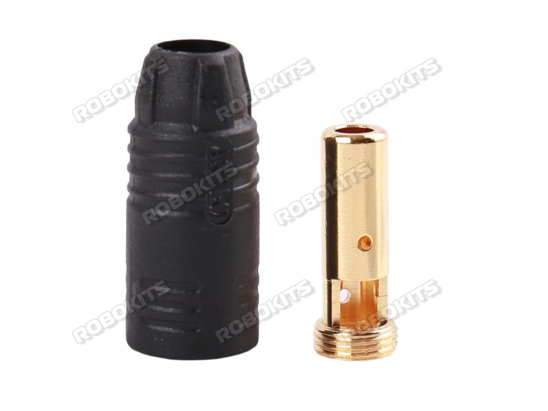 Amass AS150 Anti Spark Self Insulating Gold Plated Bullet Connector Male Black Original (AS150-M-B)