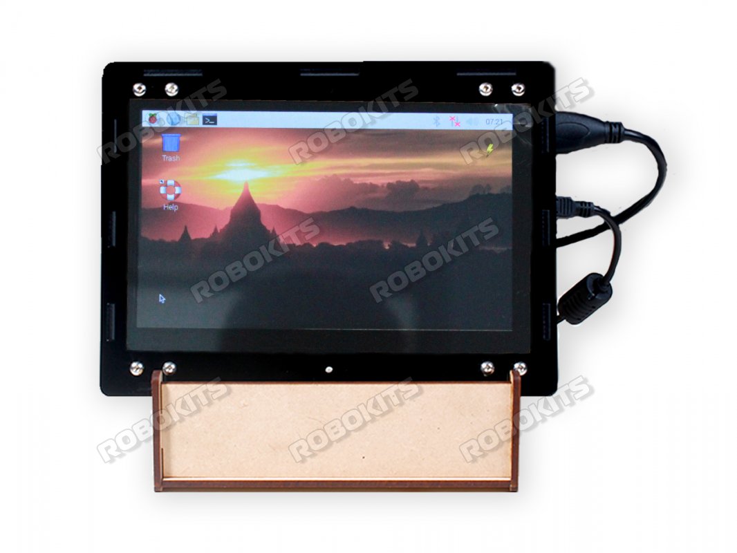 Black Acrylic Case With MDF Stand For Raspberry PI 7" HDMI LCD Display and Raspberry 4